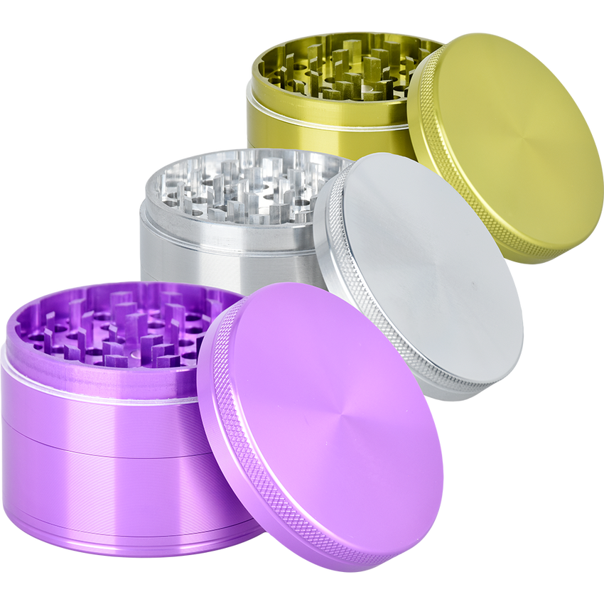 Photograph of product: Classic Aluminum Grinder | 4pc | 2.5"| Colors Vary