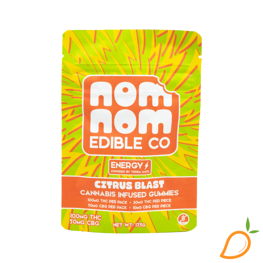 Photograph of product: 100mg 2:1 TH-oui/CBG Citrus Blast Gummies NomNom