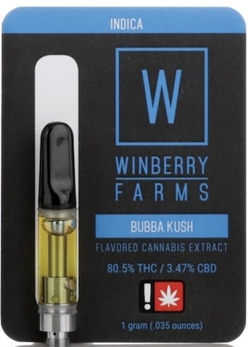 Photograph of product: Winberry 1G Distillate Cartridge - Bubba Kush