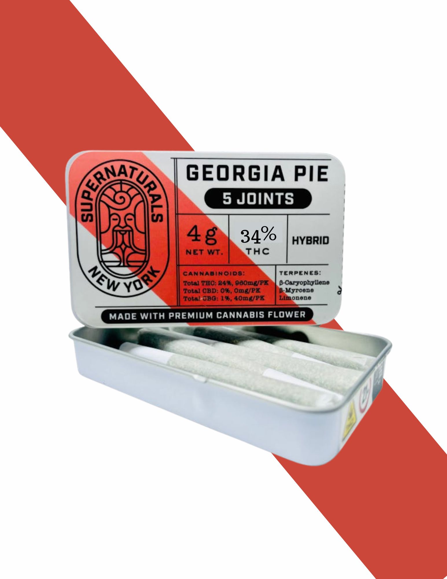 Photograph of product: Supernaturals | 5pk .7g Preroll | Georgia Pie