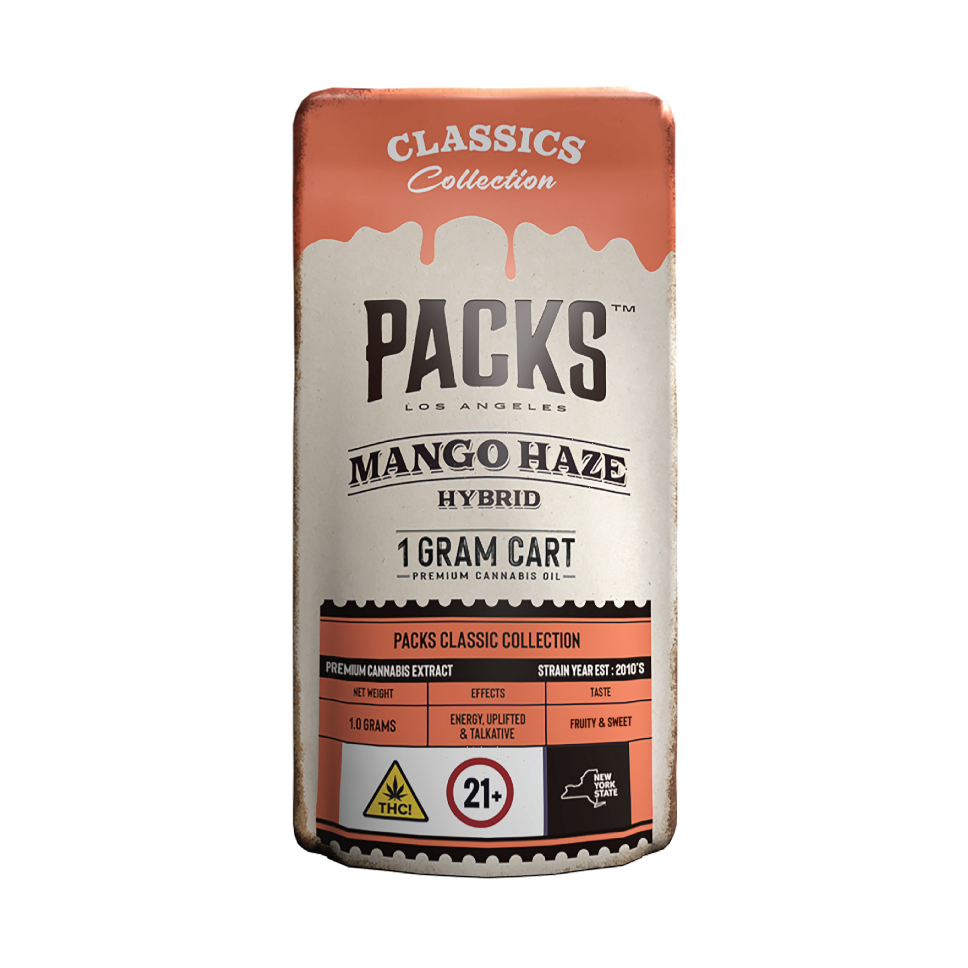 Photograph of product: MANGO HAZE | Packs Classics Collection 510 Cart | 1G