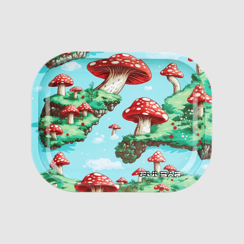 Photograph of product: Pulsar Rolling Tray - Floating Mushroomsr 7" x 5.5"