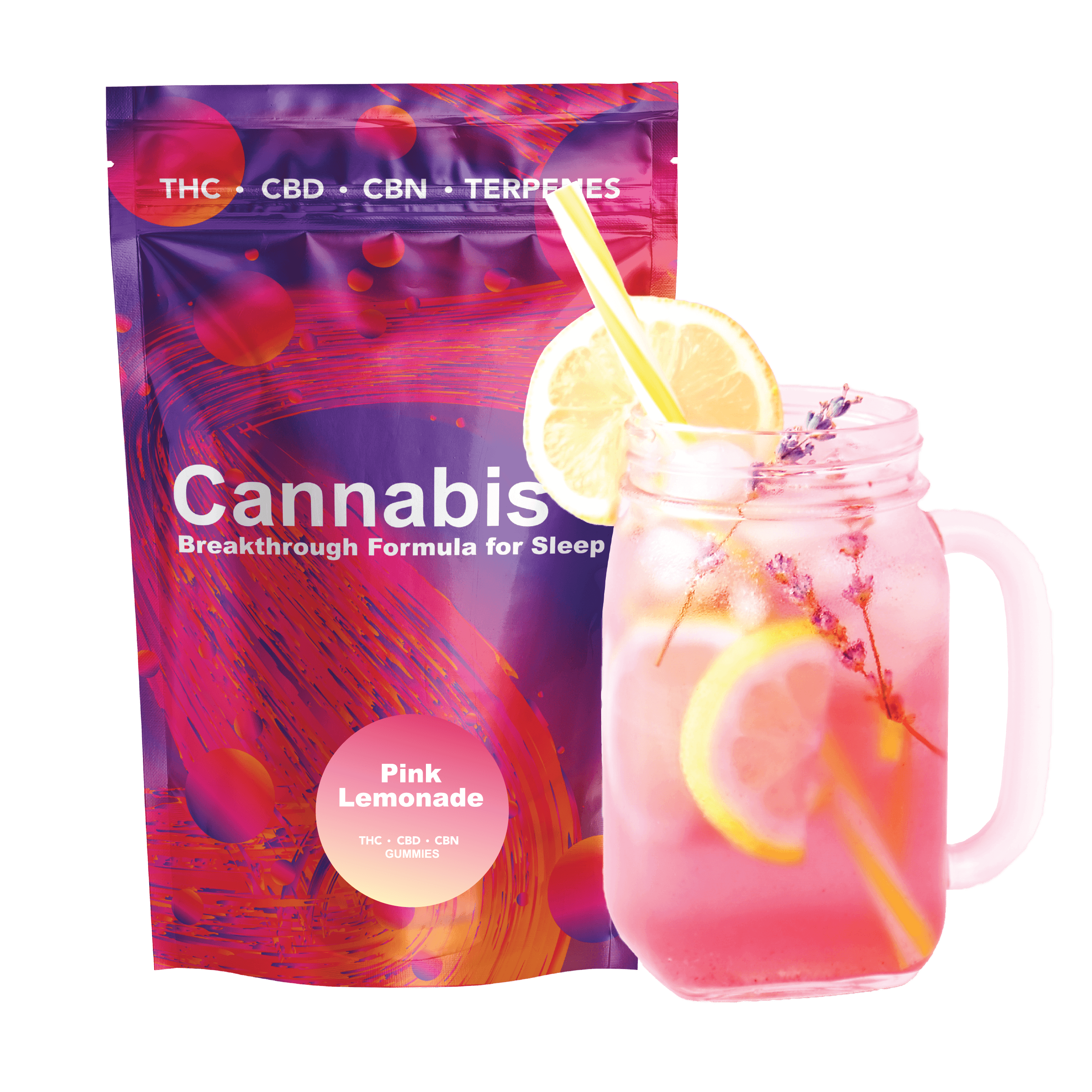 Photograph of product: Oui'd PM - Gummies - Pink Lemonade - 50mg