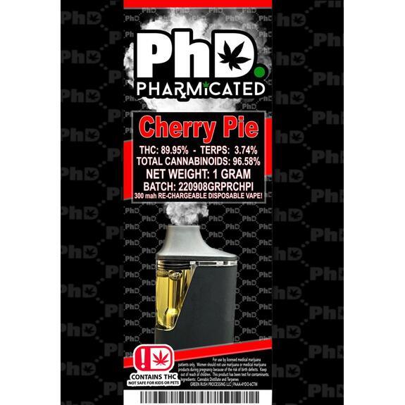 Photograph of product: PhD - Cherry Pie Distillate Disposable Vape
