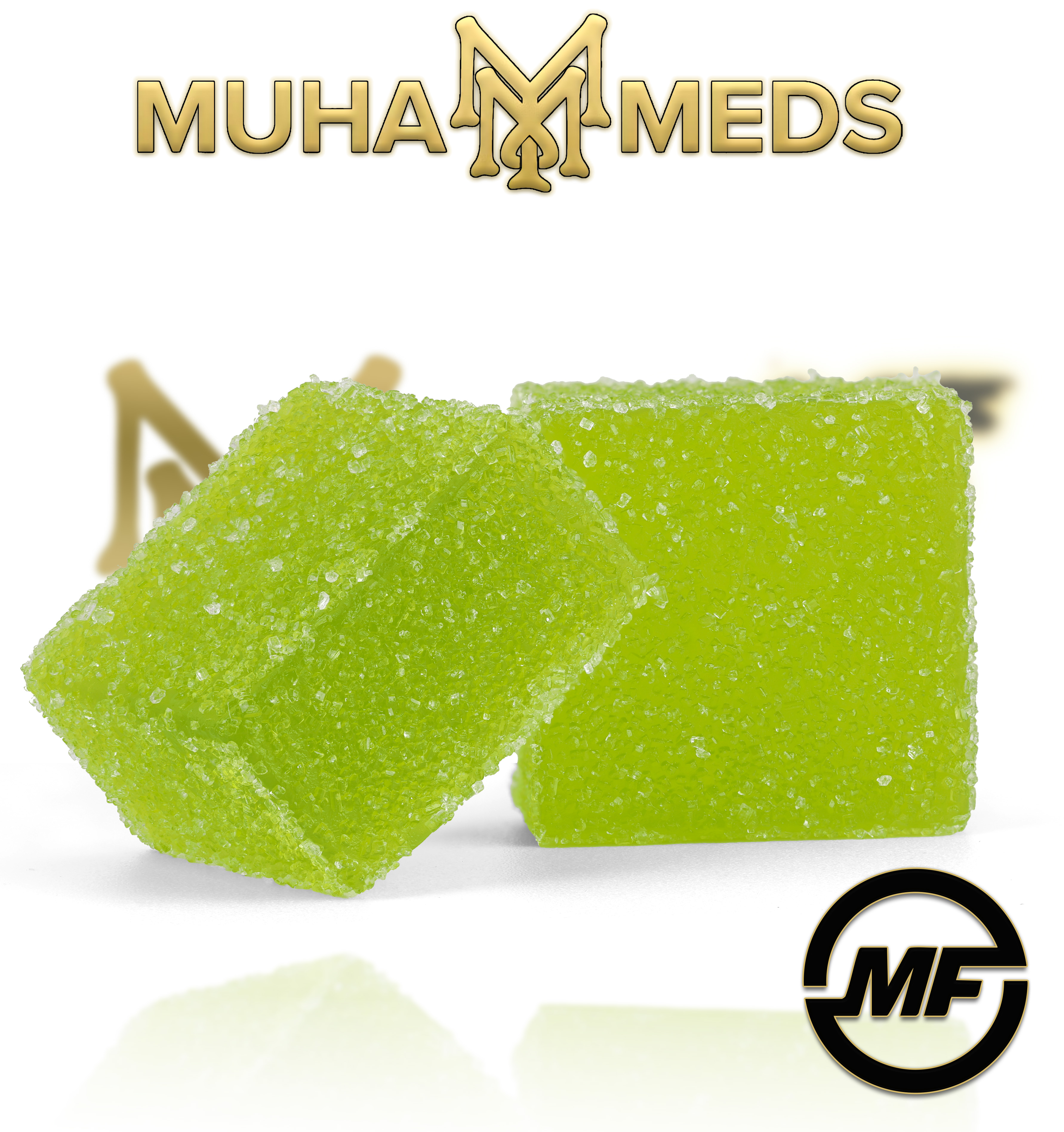 Photograph of product: Muha Meds | Green Apple | au chocolat Rosin Gummies | 200mg