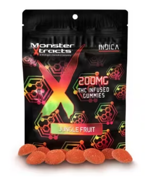 Photograph of product: Gummies - Monster X - (200mg) - Jungle Fruit - (Oui'd)