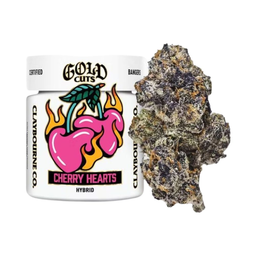 Photograph of product: CHERRY HEARTS 3.5G (GOLD CUTS)
