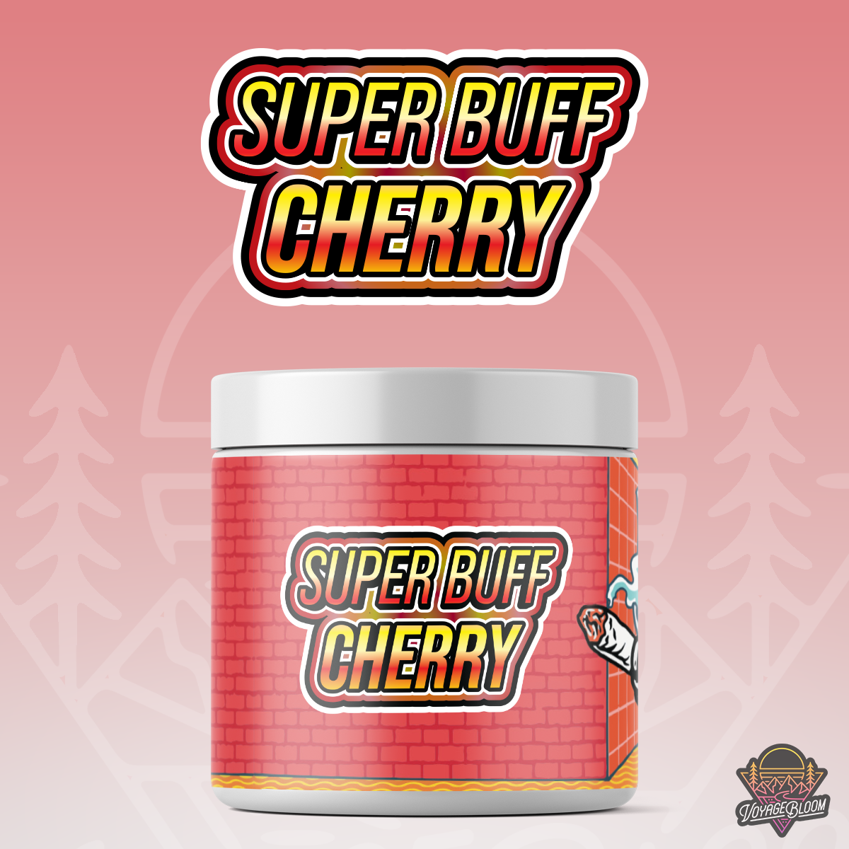 Photograph of product: Super Buff Cherry Prepacked Buds Jar by Voyage Bloom - 14g
