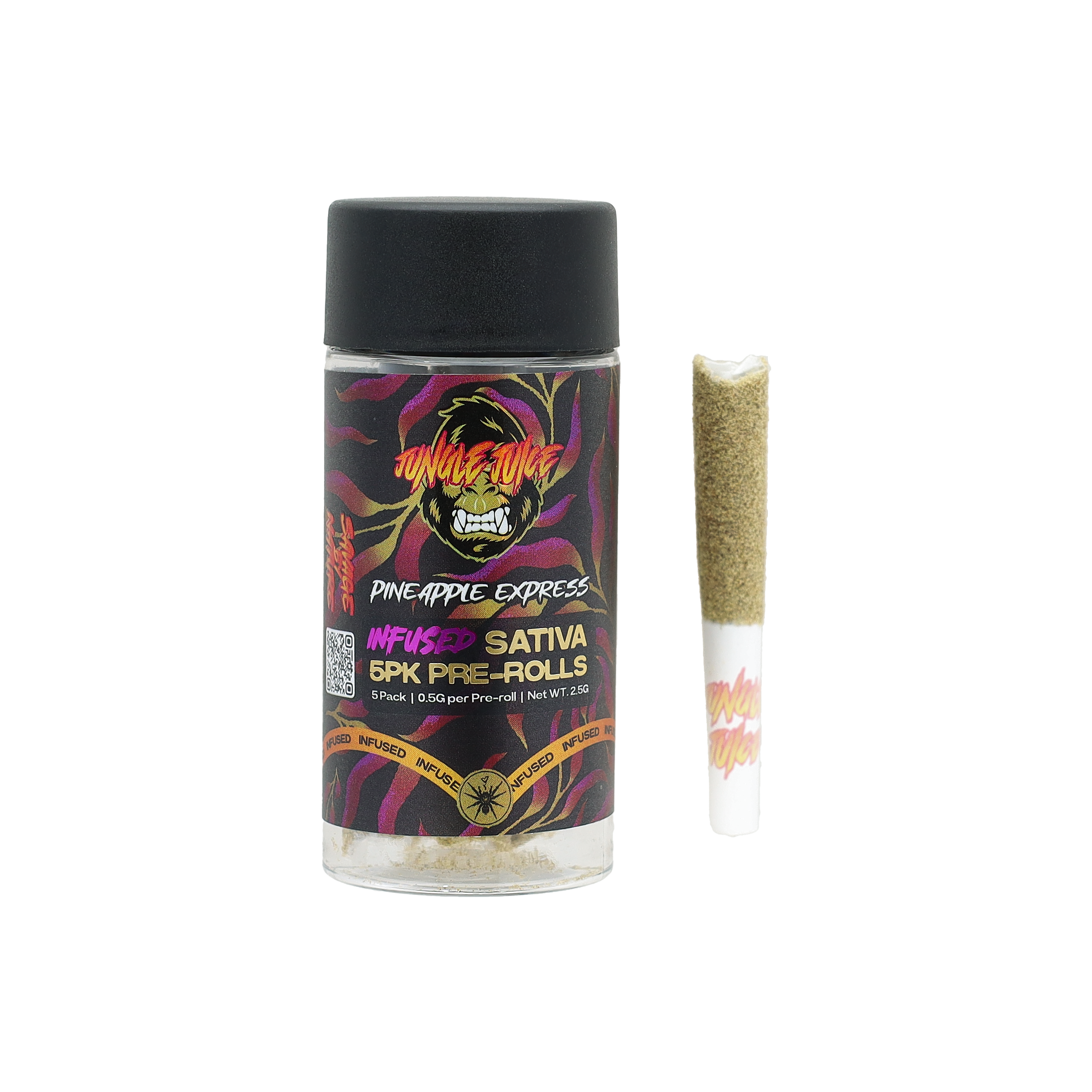 Photograph of product: Pineapple Express 5pk Infused Pre-Rolls