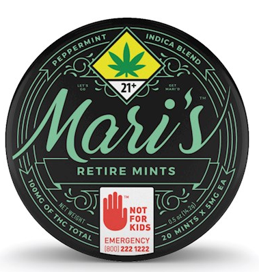 Photograph of product: Mari's Mints - Retire - Peppermint - 20pk Edibles