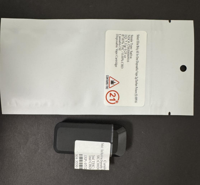 Photograph of product: Select Elite: Durban Poison (S) | AIO Vape 2g | 00916