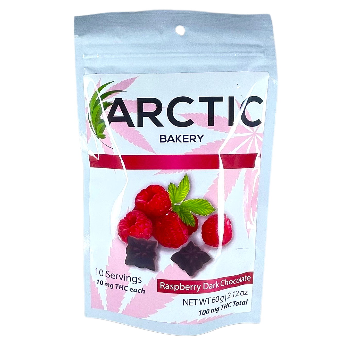 Photograph of product: Raspberry Dark Chocolate Stars 10-Pack 100mg