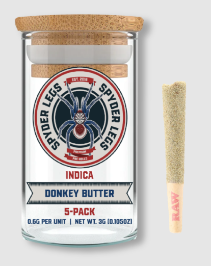 Photograph of product: Donkey Butter | 0.6g x 5pk | Infused | Spyder Legs