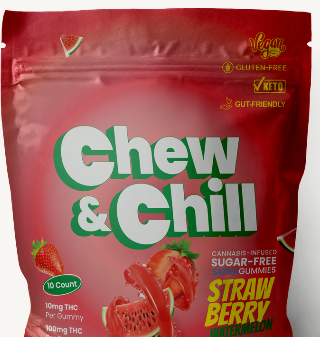 Photograph of product: Chew and Chill - Strawberry Watermelon 10pk 100mg