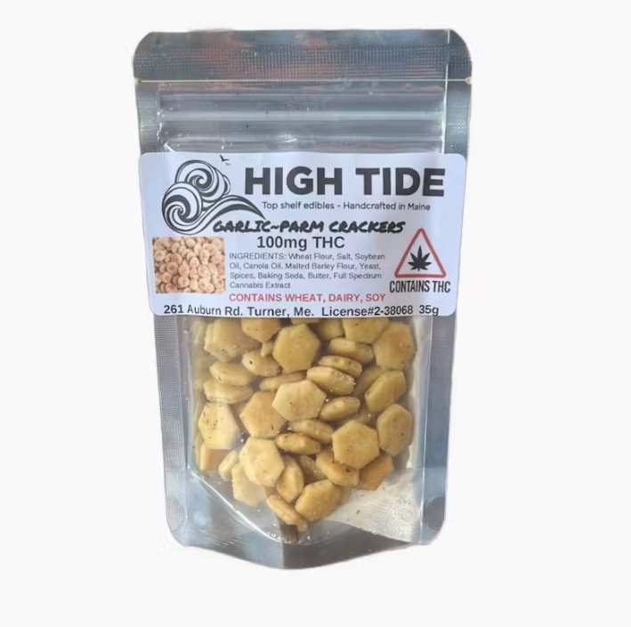 Photograph of product: Garlic-Parm Crackers. 100mg. High Tide