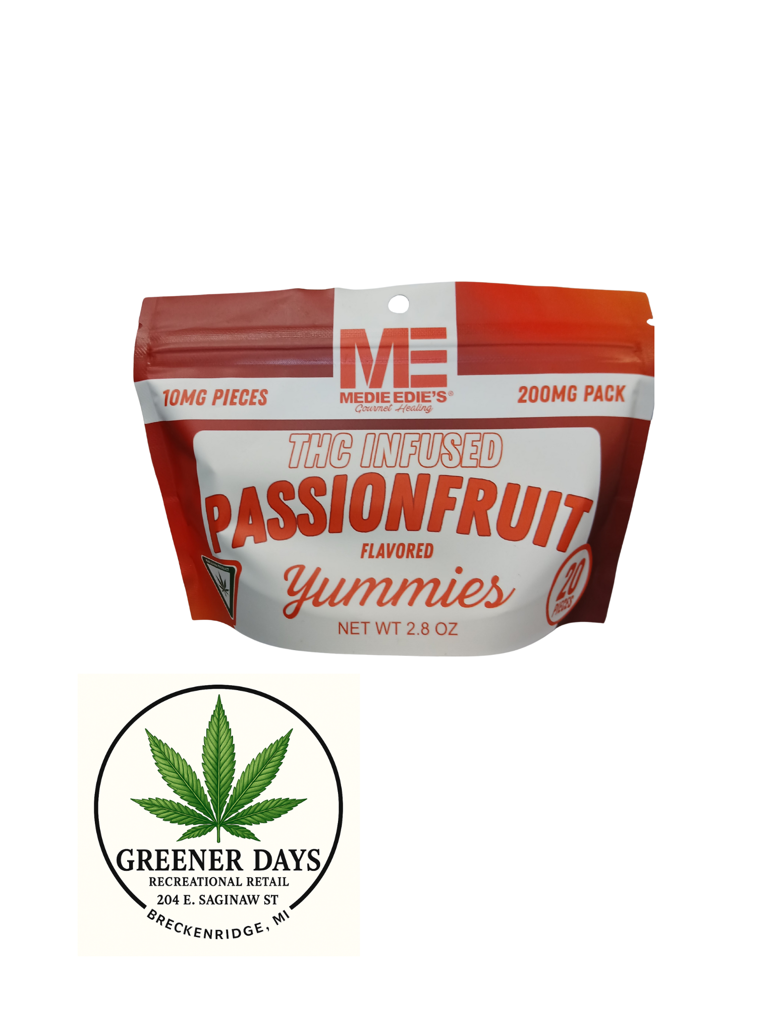 Photograph of product: Medie Edie's 200mg (20x10mg) Yummies - Passion Fruit