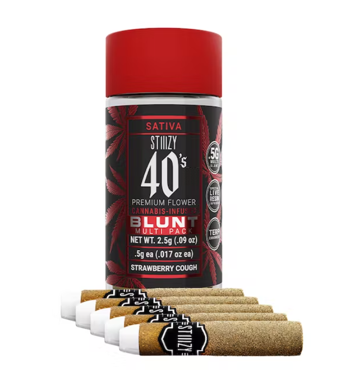 Photograph of product: STRAWBERRY COUGH - 40'S MINI BLUNTS (5PK) - STIIIZY