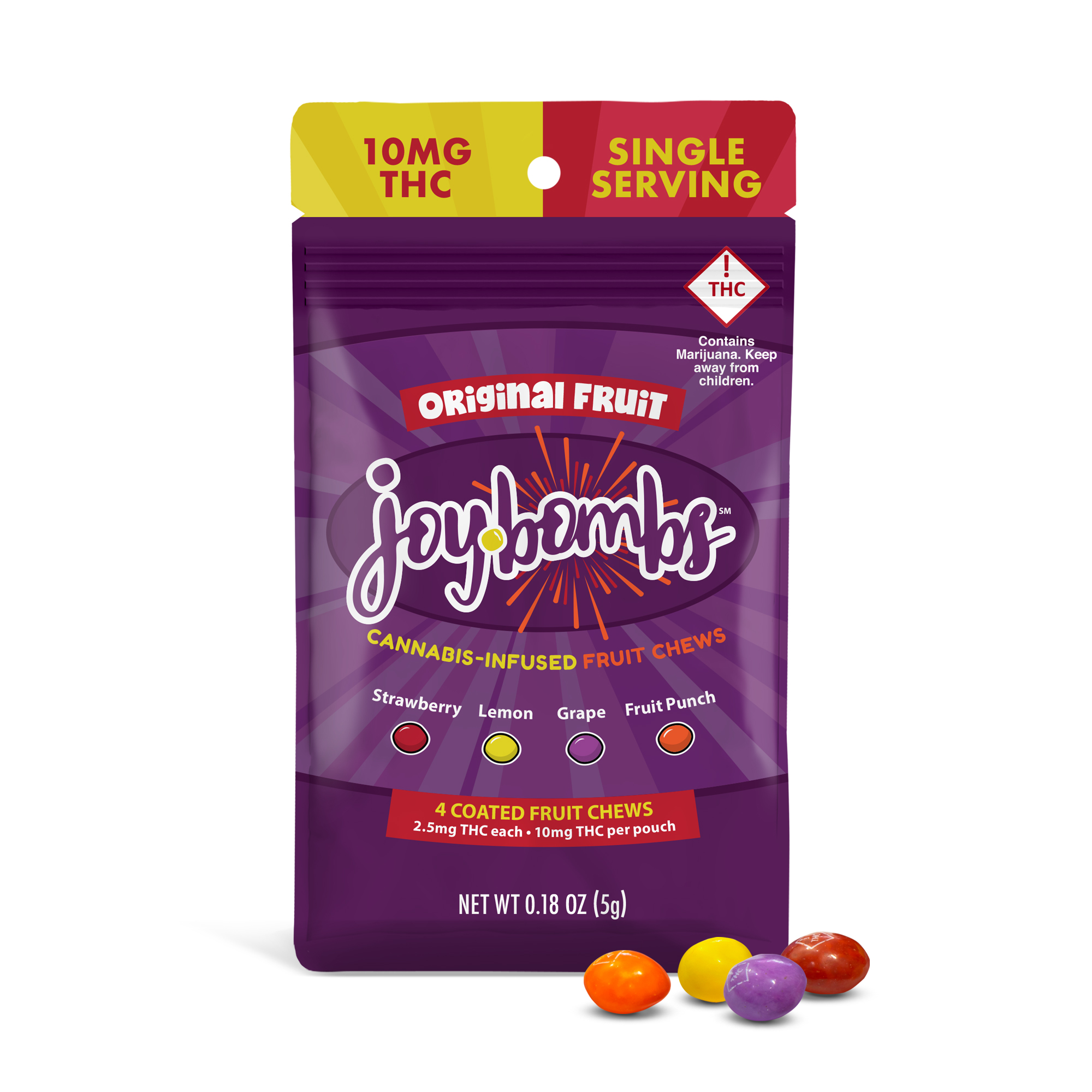 Photograph of Product: Joy Bombs Original Fruit (4pk / 10mg THC)