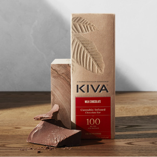 Photograph of product: Kiva - Milk Chocolate Bar - 100mg