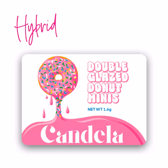 Photograph of product: Candela - 4pk .4g Double Glazed Donut Minis - (1.6g) - Hybrid - **GMO CRASHER x TRUFFLE CAKE**