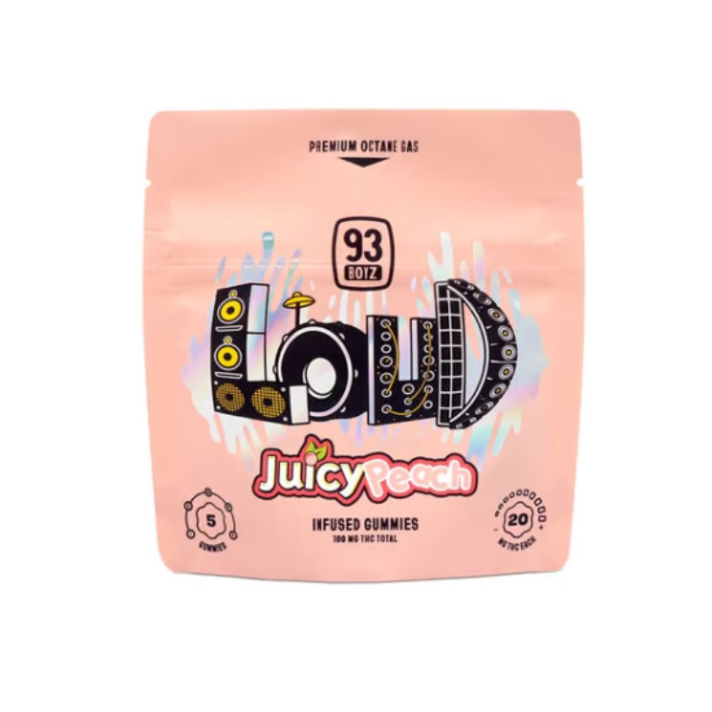 Photograph of product: 93 Boyz | LOUD Juicy Peach 5pk | 100mg