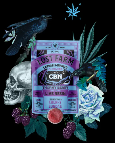 Photograph of product: Cherry Sundae x Thorny Berry | 1:1 THC:CBN | Live Rosin Gummies