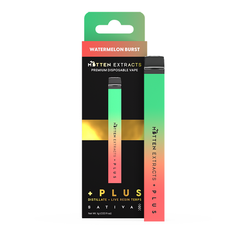 Photograph of product: Mitten Extracts +PLUS Watermelon Burst All-In-One Vape | 1g
