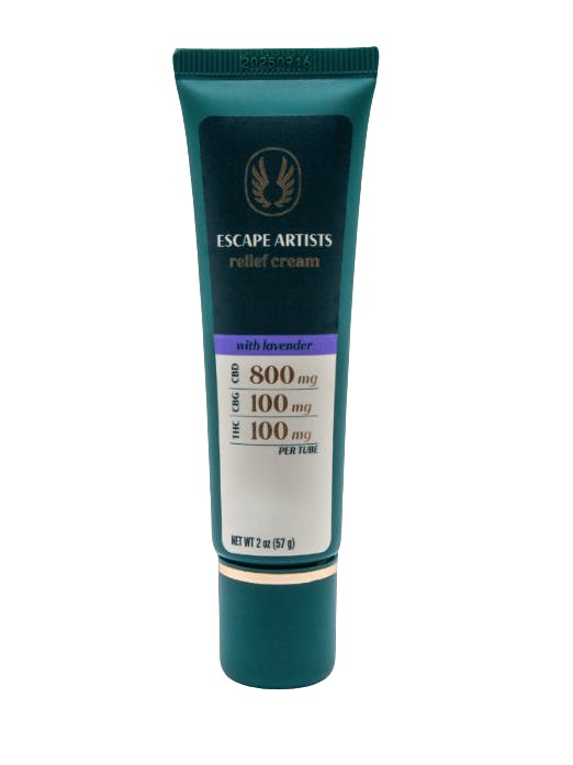 Photograph of product: Escape Artists Lavender Relief Cream 2oz Tube - 100mg