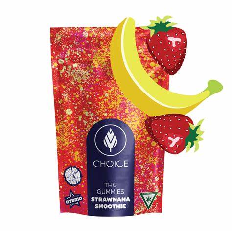 Photograph of product: Strawnana Smoothie | Gummies 100mg - Thrive