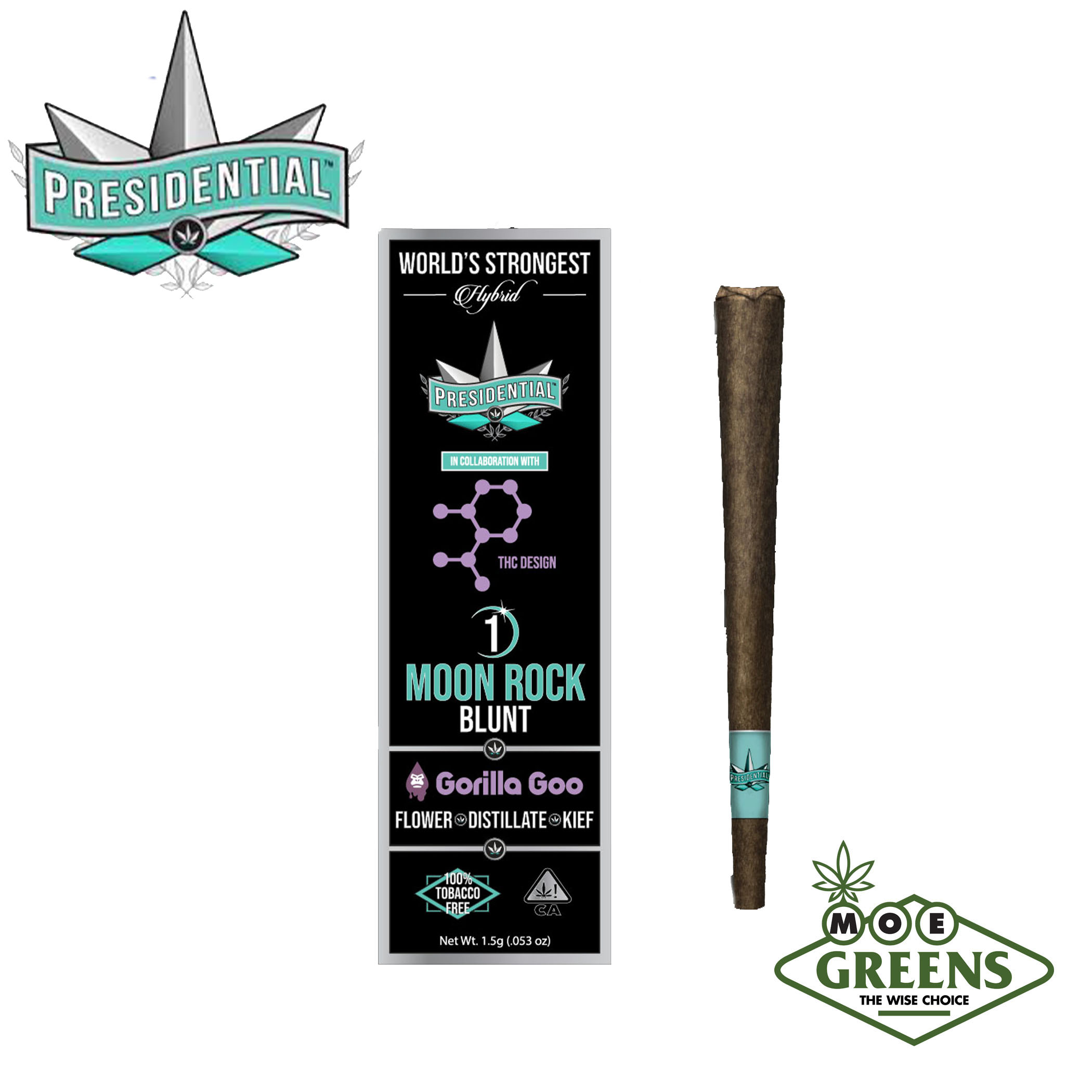 Photograph of product: GORILLA GOO MOON ROCK BLUNT [INFUSED W/ DISTILLATE & KIEF]