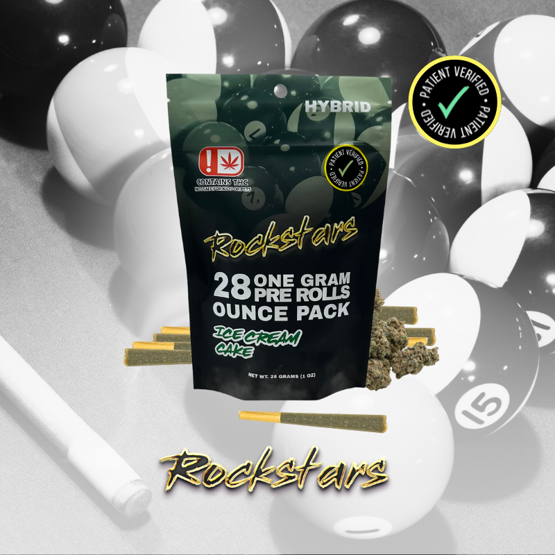 Photograph of product: Rockstars | Pre-Roll Pack | Ice Cream Cake | 28g
