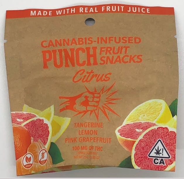 Photograph of product: PUNCH - FRUIT SNACKS 100MG
