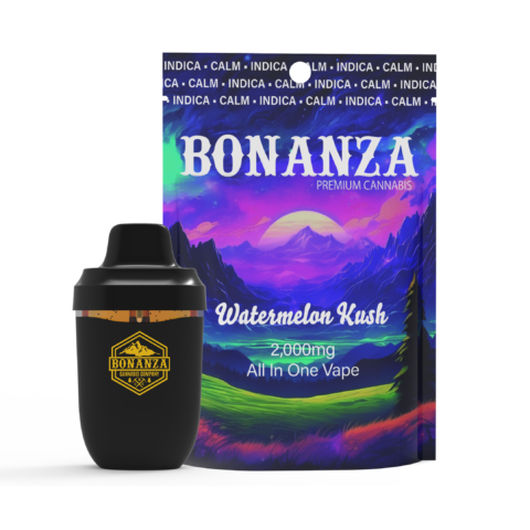 Photograph of Product: Bonanza Cannabis Co Watermelon Kush AIO Vape Pen 2000mg