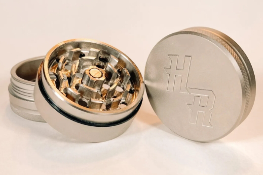 Photograph of product: 2" 3-piece Stainless Steel Grinder - Made in the USA