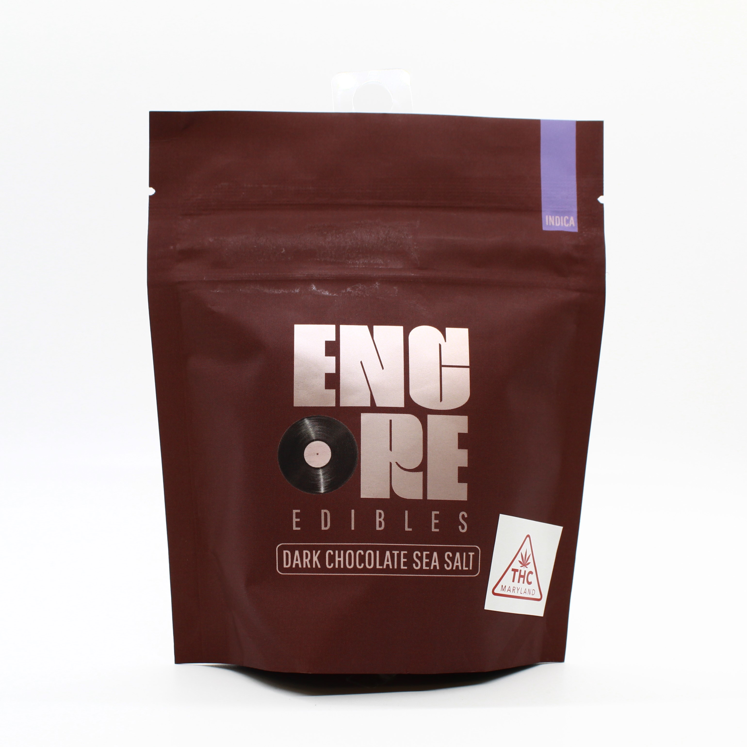 Photograph of product: Encore Chocolatier Dark Chocolate Sea Salt Oui'd 10ct of 10mg RSO