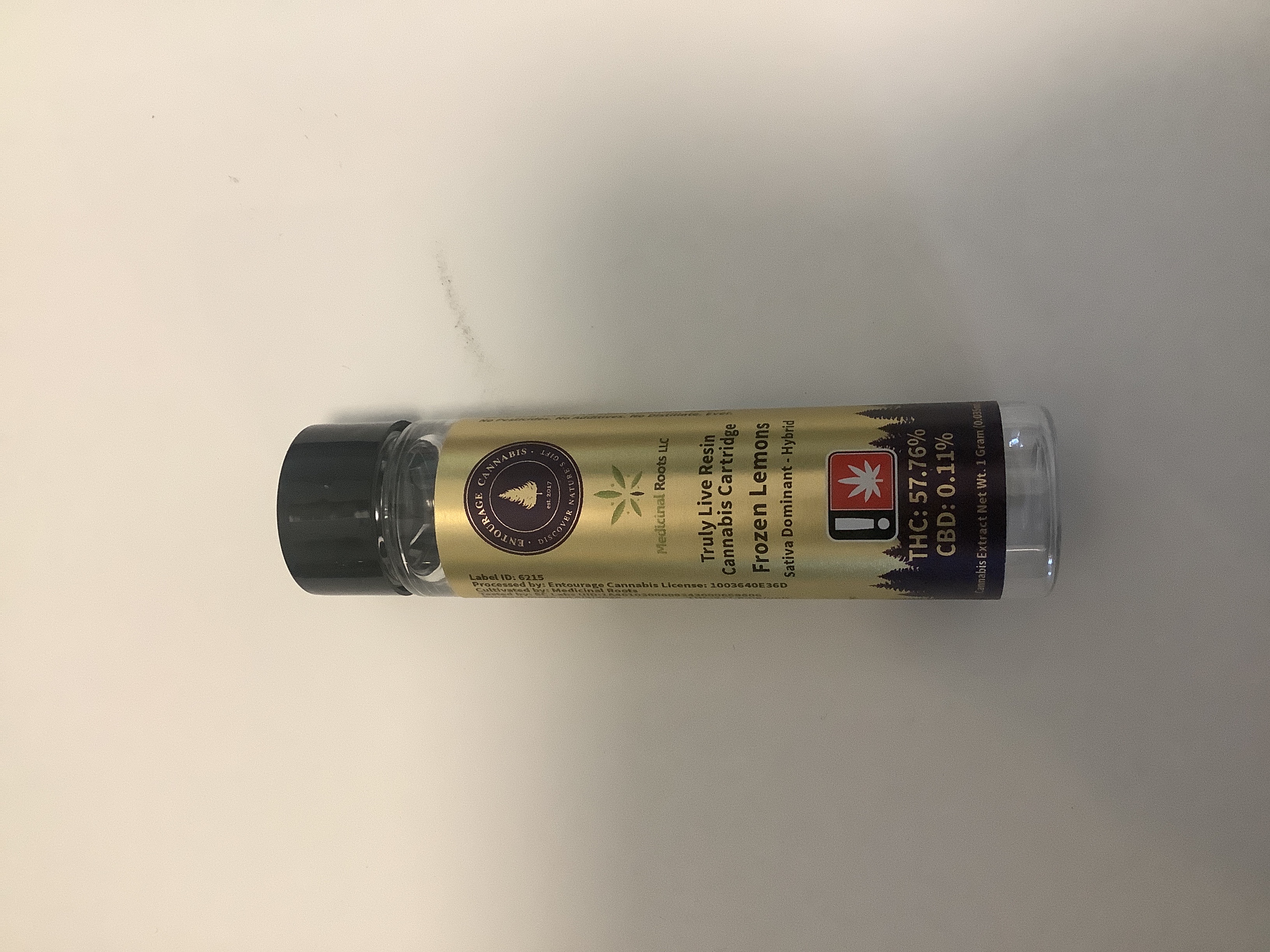 Photograph of product: Entourage Oui'd - FROZEN LEMONS - Live Resin Cartridge - (1g) - S
