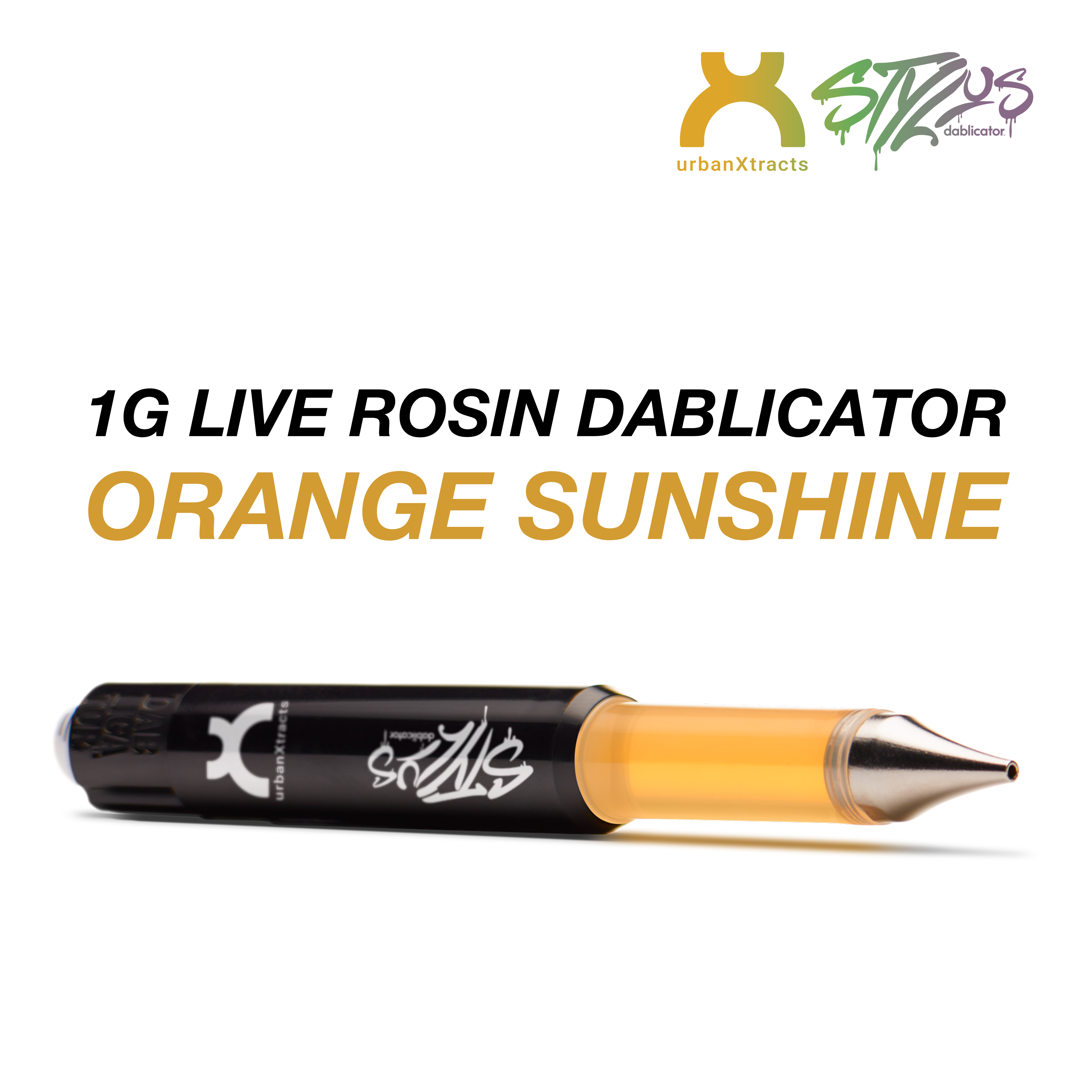 Photograph of product: UrbanXtracts | Orange Sunshine | Live Rosin Stylus (Dablicator) | Concentrate | Hybrid
