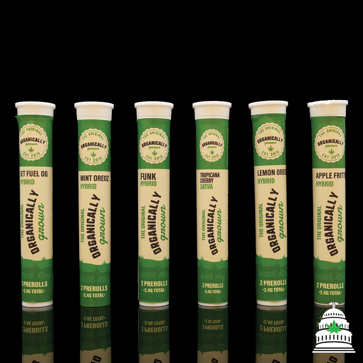 Photograph of Product: Apple Fritter - 2.4g Organically Grown Infused Preroll Pack