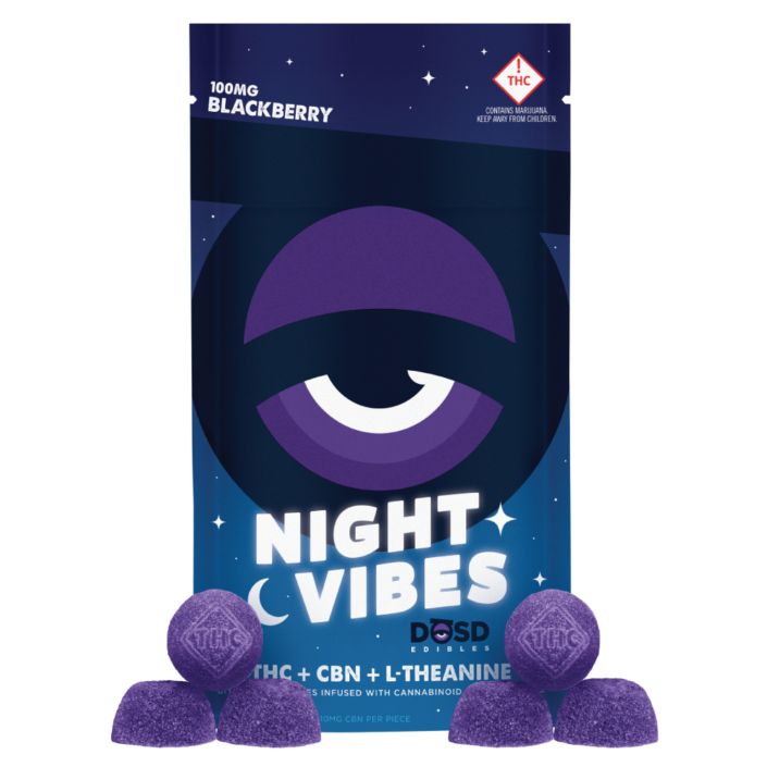 Photograph of product: REC | DOSD | Blackberry Night Vibes 1:1 | Gummy | 100mg