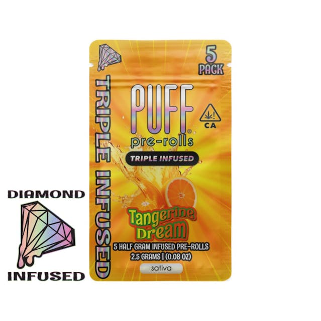 Photograph of product: Tangerine Dream - Oui'd Infused Pre Roll Pack 5ct [2.5g] - 