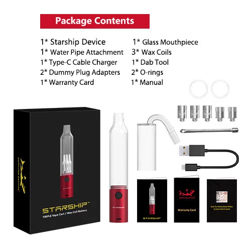 Photograph of product: Battery | 510 Thread Starship | 3 Chambers | Hamilton Devices | Assorted Colors