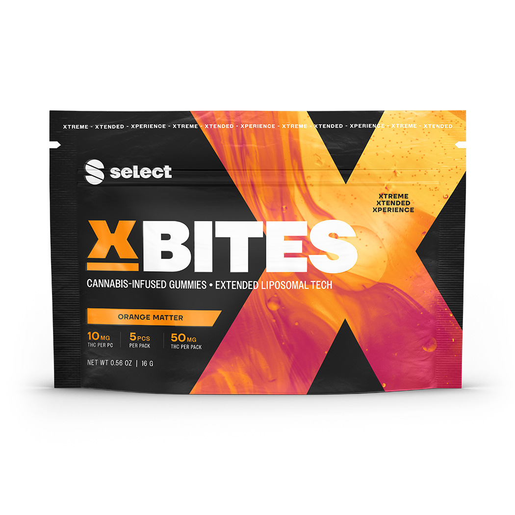 Photograph of product: X-Bites Orange Matter Gummies 50mg (5-Pack | 10mg Each)