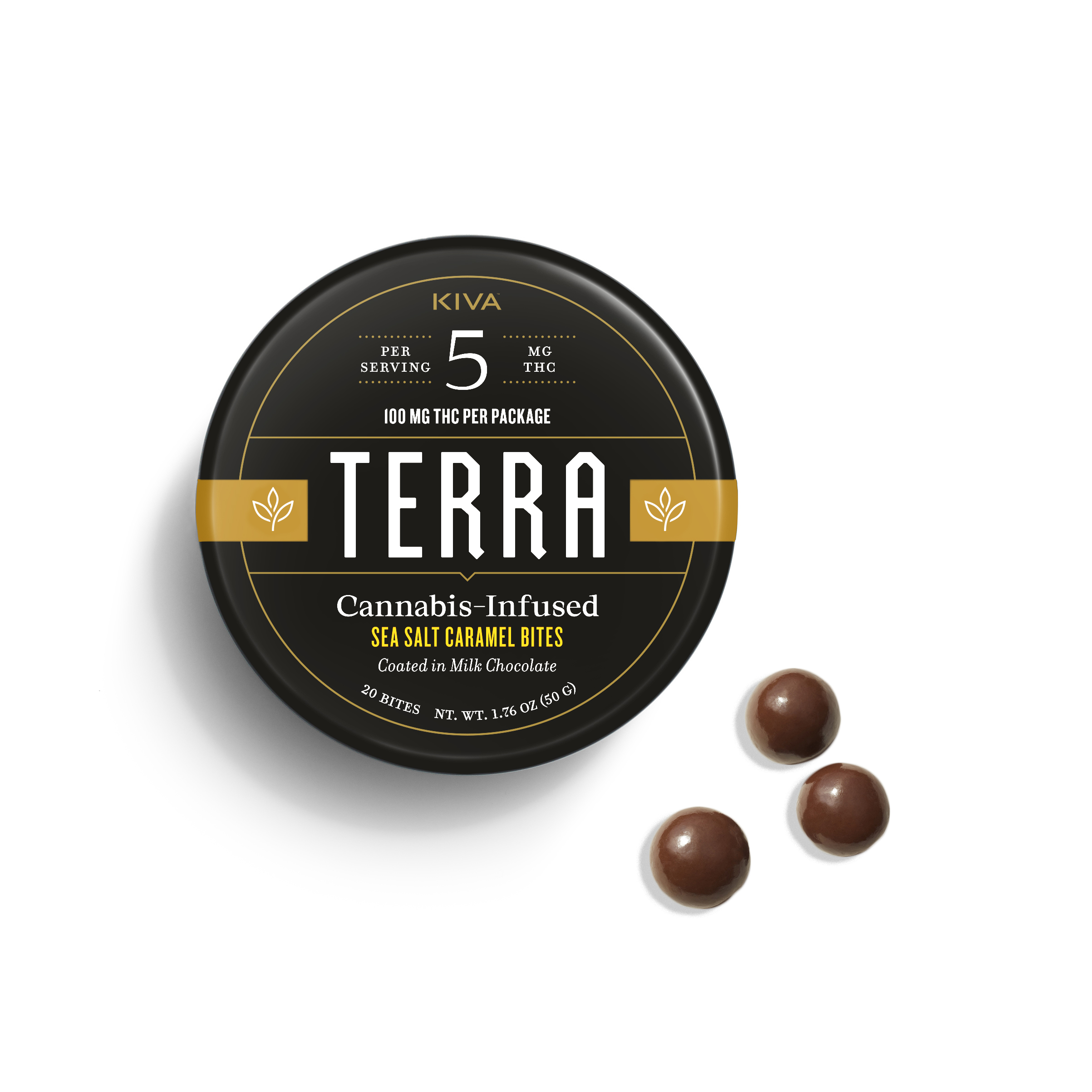 Photograph of product: Terra Bites - Sea Salt Caramel - 100mg TH-oui - 20 Servings, 5mg