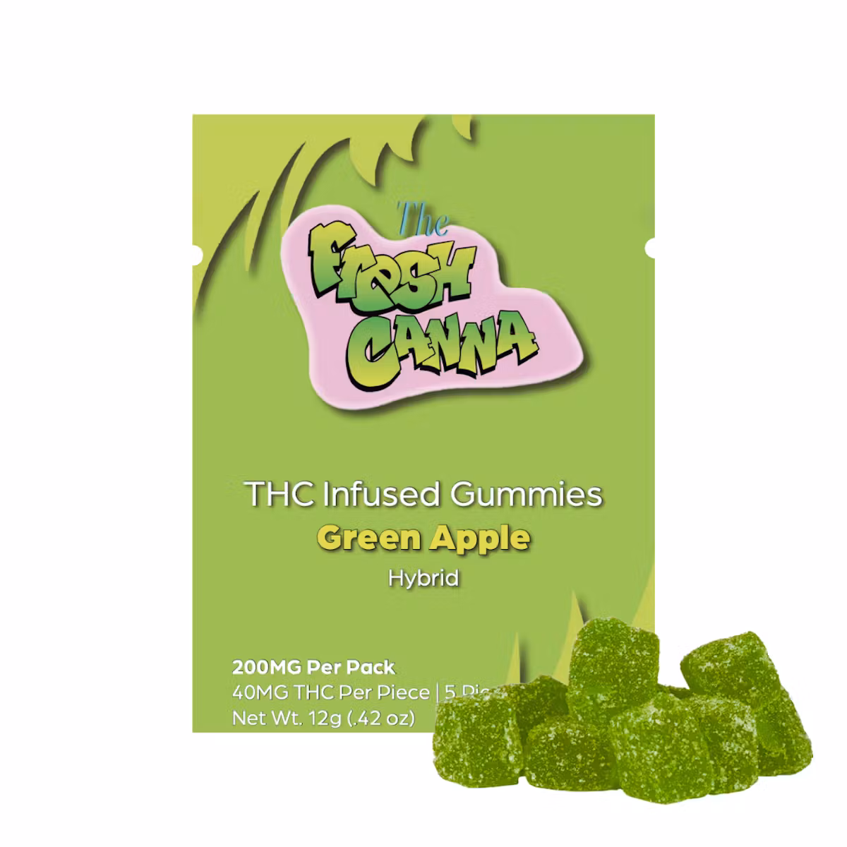 Photograph of product: Fresh Canna - 200mg Live Resin Gummies - Green Apple