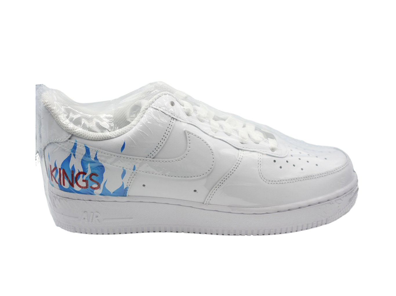 Photograph of product: KHOF | Sneakers | Kings Red - Blue Flame Towards Back
