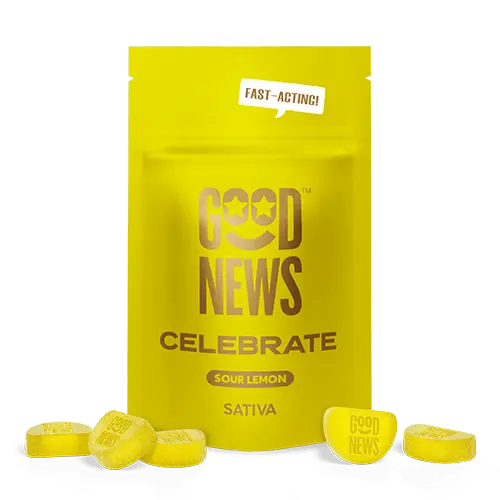 Photograph of product: Good News - Celebrate (Sour Lemon) - Gummies - 100mg
