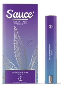 Photograph of product: Sauce Essentials Grandaddy Purp Oui'd Live Resin AIO Vape 1g