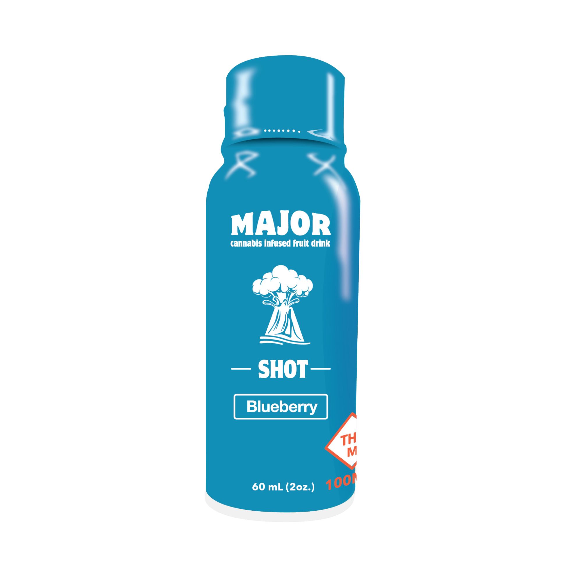 Photograph of product: MAJOR 100MG BLUEBERRY FAST ACTING SHOT