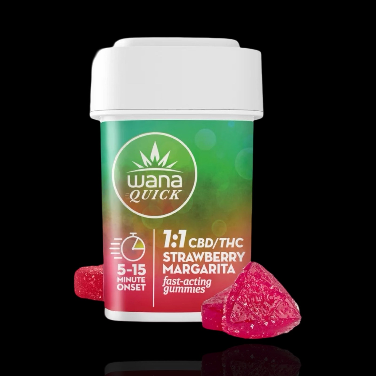 Photograph of product: Fast-Acting Strawberry Margarita Gummies 1:1 CBD:TH-oui 20 pieces