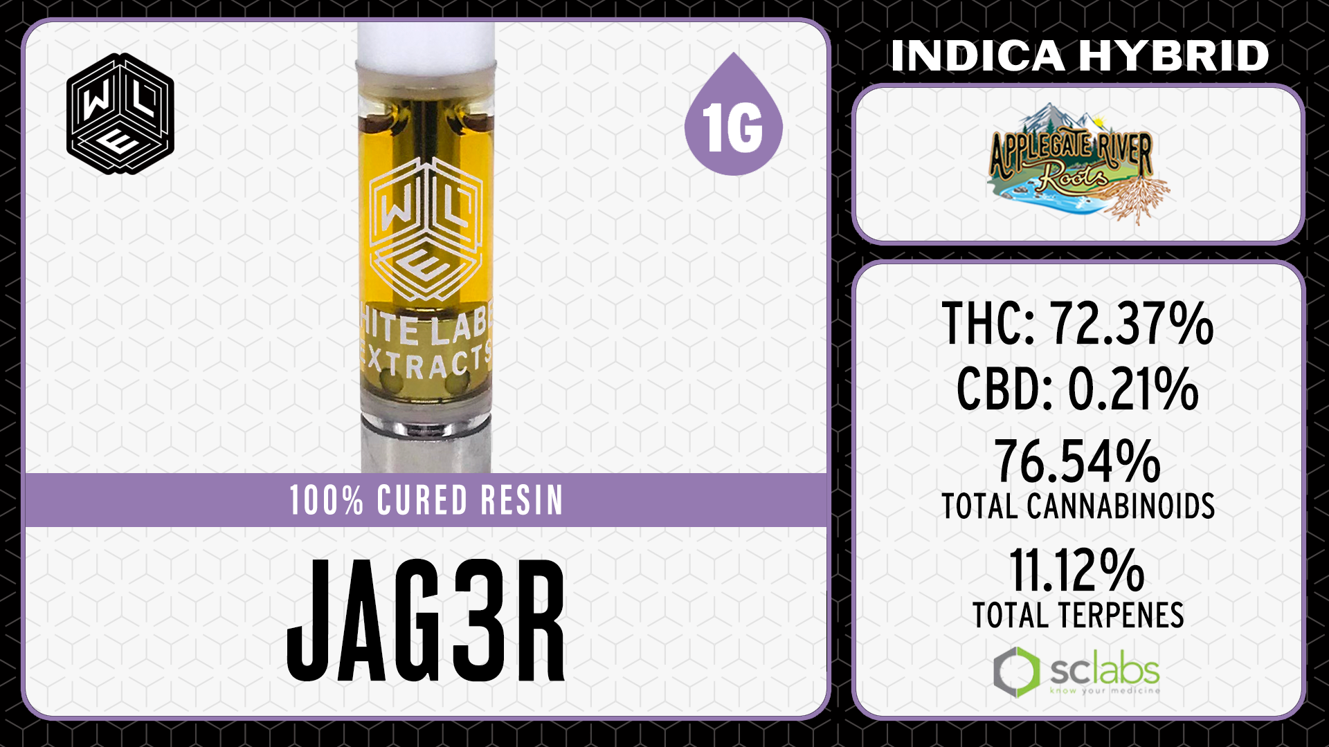 Photograph of product: White Label: Jager Cured Resin Cartridge